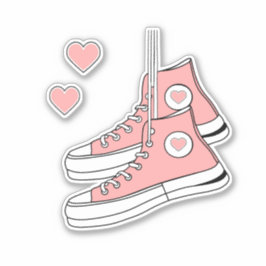 Roze Girly Sneakers Sticker