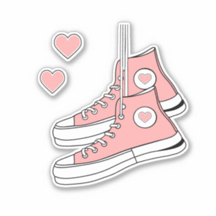 Roze Girly Sneakers Sticker
