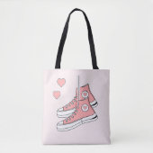 Roze Girly Sneakers Tote Bag (Voorkant)
