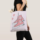 Roze Girly Sneakers Tote Bag (Dichtbij)