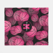 Roze Girly Sportieve Cadeaus Gepersonaliseerde Bas Fleece Deken (Voorkant (Horizontaal))