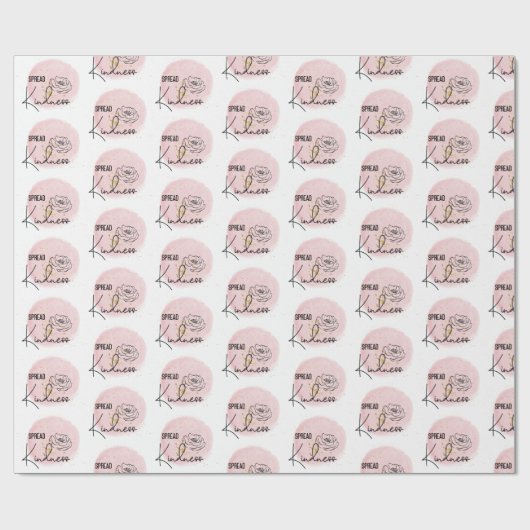 Roze Girly Spread Vriendelijkheid Cadeaupapier (Vlak)