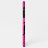 Roze girly telefoonhoesje / oogverblindend hart iPhone hoesje (Linkerkant)