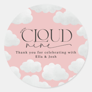 Roze Girly wolk negen douche modern stijlvol Ronde Sticker