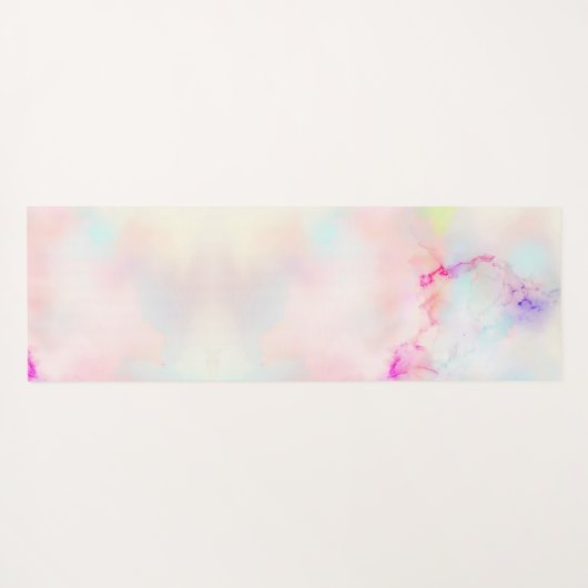 Roze Girly Zachte Pastel Gradient Alcohol Inkt Cus Yogamat (Achterkant (horizontaal))