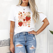 Roze Girly Zomer Coquette Aardbei T-shirt