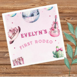 Roze Gitaar Cowboy Feest Cactus Verjaardag  Servet