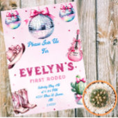 Roze Gitaar Cowboy Party Cactus Verjaardag Kaart