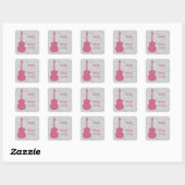 Roze gitaar Grunge Wedding Stickers (Vel)