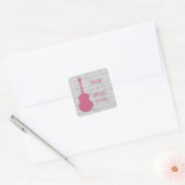 Roze gitaar Grunge Wedding Stickers (Envelop)