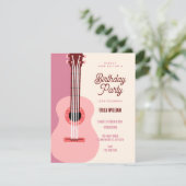 Roze gitaar kaart (Staand voorkant)