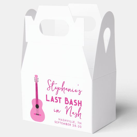 Roze gitaar Laatste Bash in Nash Bachelorette Bedankdoosjes (Geopend)