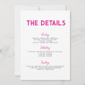 Roze gitaar Laatste Bash in Nash Bachelorette Kaart (Achterkant)