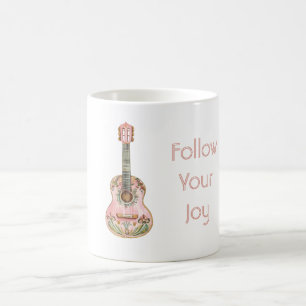 Roze Gitaar Volg Je Geluk Koffiemok
