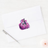 Roze gitaarverf splash vierkante sticker (Envelop)