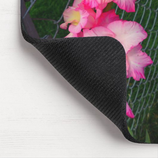 Roze Gladiola Flower Mousepad Muismat (Hoek)