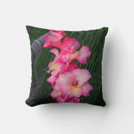 Roze Gladiola Flower Pillow Kussen