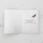 roze gladiola op zwarte lijst voor sympathie kaart (Binnen)