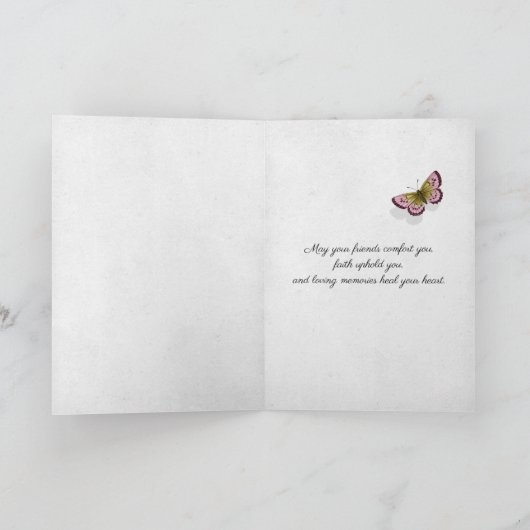 roze gladiola op zwarte lijst voor sympathie kaart (Binnen)