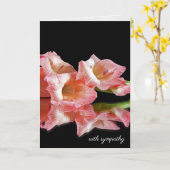 roze gladiola op zwarte lijst voor sympathie kaart (Gele Bloem)