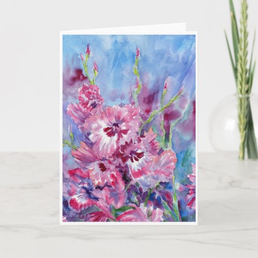 "Roze Gladioli" Blank Notecard Bedankkaart (Voorkant)