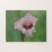 Roze Gladiolus Bloemtuin Kunst Legpuzzel (Horizontaal)