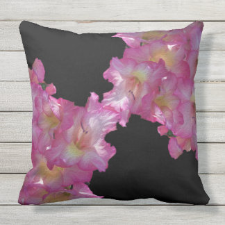 Roze Gladiolus Floral Grapic Outdoor Pillow Buitenkussen