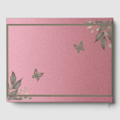 Roze Glam Bloemen Eucalyptus bruiloft Gastenboek (Achterkant)