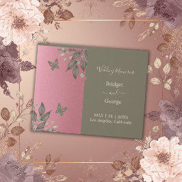 Roze Glam Bloemen Eucalyptus bruiloft Gastenboek