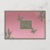 Roze Glam Bloemen Eucalyptus bruiloft Informatiekaartje (Achterkant)