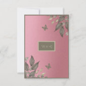 Roze Glam Bloemen Eucalyptus bruiloft RSVP Kaartje (Achterkant)
