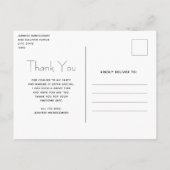 Roze Glam Boog met een Center Edelsteen Dank U Briefkaart (Achterkant)