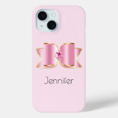 Roze Glam Bow met een Center Edelsteen Case-Mate iPhone Case (Achterkant)