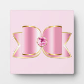 Roze Glam Bow met een Center Edelsteen Fotoplaat (Voorkant)