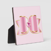 Roze Glam Bow met een Center Edelsteen Fotoplaat (Voorkant)