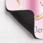 Roze Glam Bow met een Center Edelsteen Muismat (Hoek)