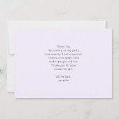 Roze Glam Bow met een Center Edelsteen Party Bedankkaart (Achterkant)