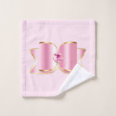 Roze Glam Bow met een Center Edelsteen Patroon Bad Handdoek (Wasdoekje)