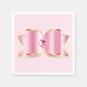 Roze Glam Bow met een Center Edelsteen Servet (Voorkant)