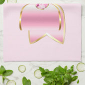Roze Glam Bow met een Center Edelsteen Theedoek (Gevouwen)