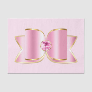 Roze Glam Bow met een Center Edelsteen Tissuepapier