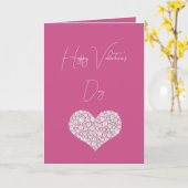 Roze Glam Diamanten Harten Kaart (Gele Bloem)