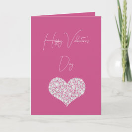 Roze Glam Diamanten Harten Kaart