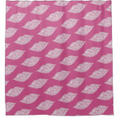 Roze Glam Diamonds Lippen Kus XOXO Douchegordijn (Voorkant)