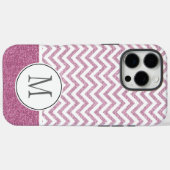 Roze Glam Faux Glitter Chevron Case-Mate iPhone Case (Achterkant (horizontaal))