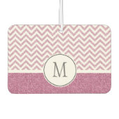 Roze Glam Faux Glitter Chevron Luchtverfrisser (Voorkant)