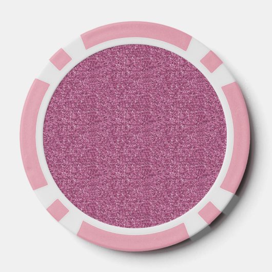Roze Glam Faux Glitter Chevron Poker Chips (Achterkant)