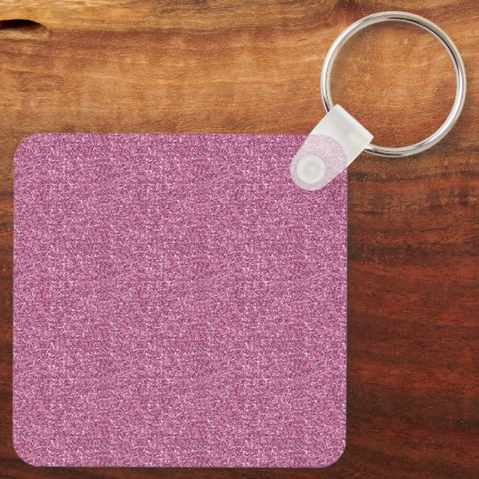 Roze Glam Faux Glitter Chevron Sleutelhanger (Achterkant)