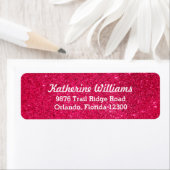 Roze Glam Faux Glitter Etiket (Insitu)