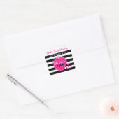 Roze Glam Future Mrs Bruidsuitnodiging Vierkante Sticker (Envelop)